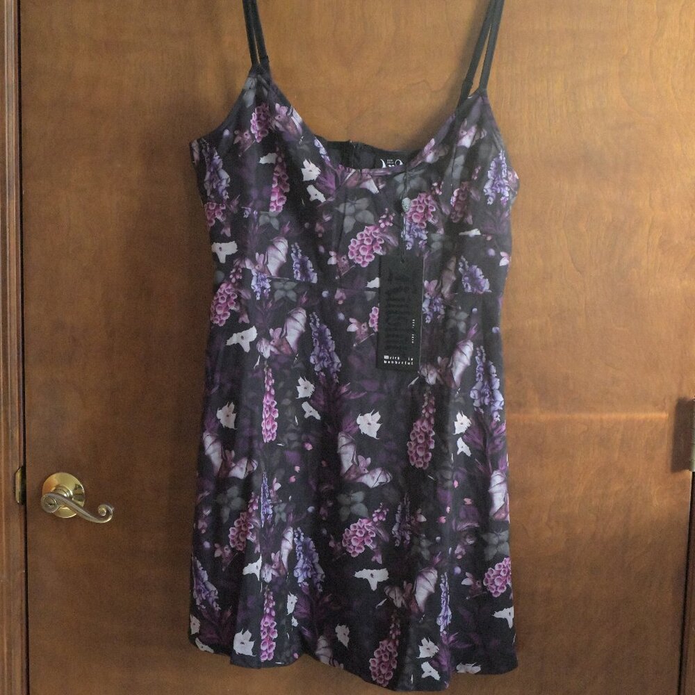 NWT RARE Killstar Silky Black Bat Dress. Women's XXL.